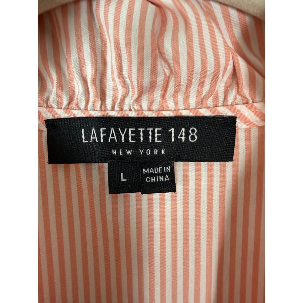 Lafayette 148 women’s dress shirt, sleeveless pockets, pinstripe quiet luxury - Picture 5 of 12